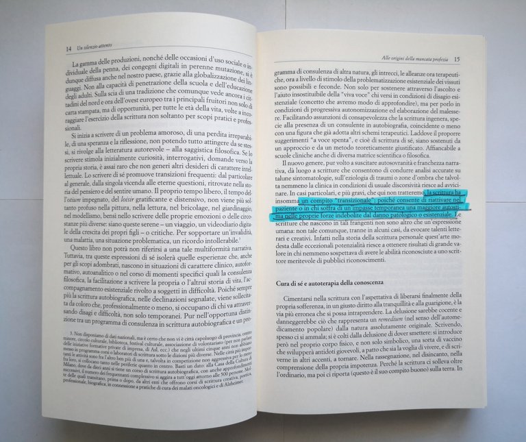 LA SCRITTURA CLINICA di Duccio Demetrio 2009 Cortina Libro fragilità …