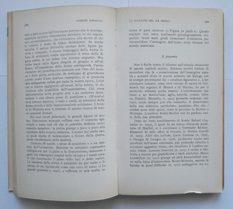 LA SCULTURA DEL XX SECOLO di Werner Hofmann 1962 Cappelli …