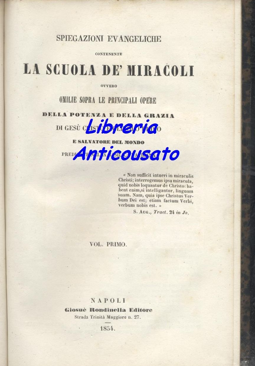 LA SCUOLA DE MIRACOLI 2 volumi di padre Gioacchino Ventura …