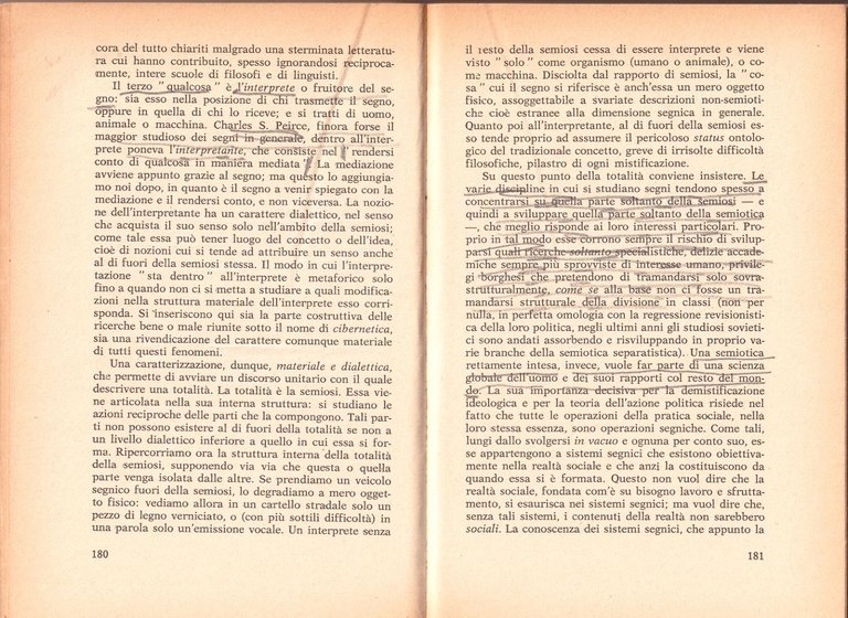 LA SEMIOTICA IN ITALIA di Augusto Ponzio 1976 Dedalo Libri