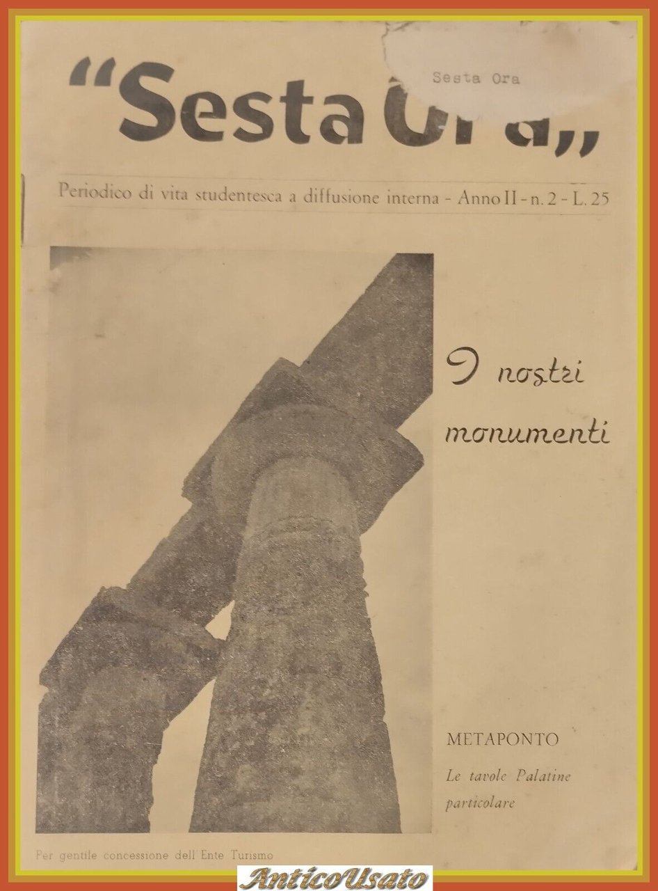 LA SESTA ORA PERIODICO DI VITA STUDENTESCA A DIFFUSIONE INTERNA …