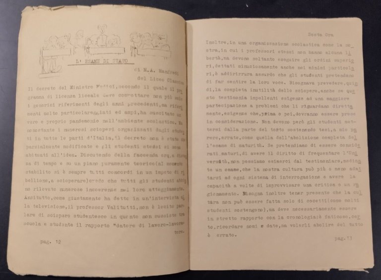 LA SESTA ORA PERIODICO DI VITA STUDENTESCA A DIFFUSIONE INTERNA …