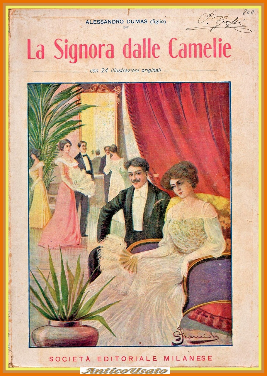 LA SIGNORA DALLE CAMELIE di Alessandro Dumas Libro illustrato romanzo