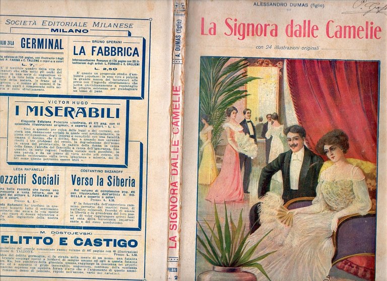 LA SIGNORA DALLE CAMELIE di Alessandro Dumas Libro illustrato romanzo