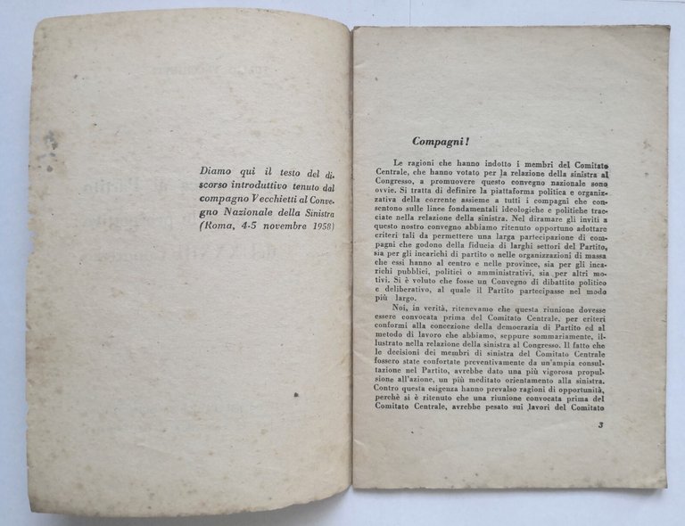 LA SINISTRA INDICA AL PARTITO TEMI E LE PROSPETTIVE DEL …