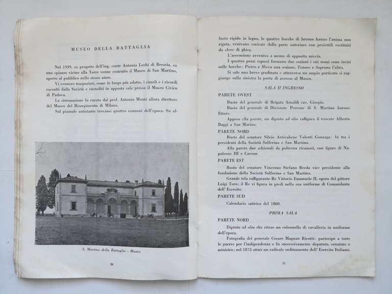 LA SOCIETÀ SOLFERINO SAN MARTINO GUIDA DEI MONUMENTI 1967 Libro …
