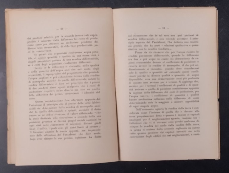 LA STIMA DELLE ACQUE di Domenico Rajola 1946 Stabilimento Rispoli …