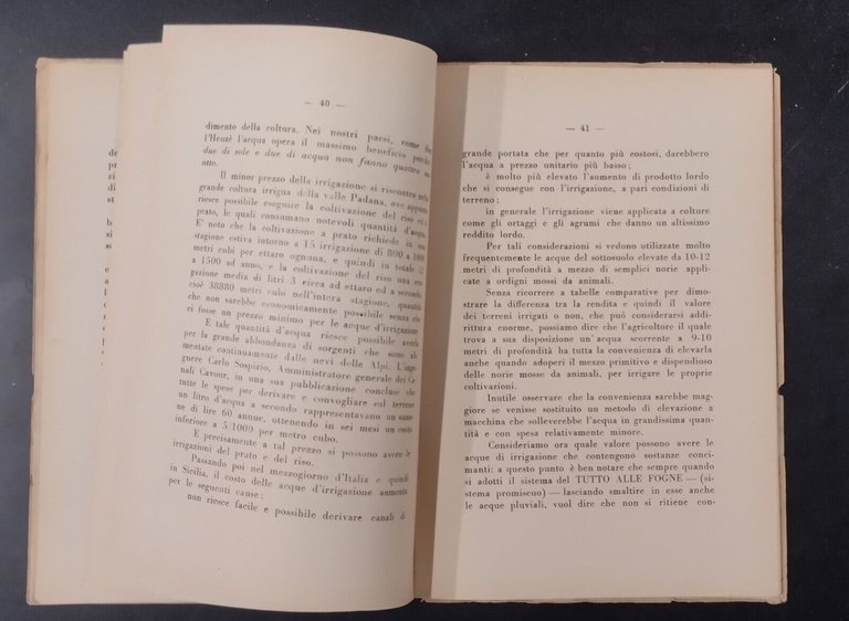 LA STIMA DELLE ACQUE di Domenico Rajola 1946 Stabilimento Rispoli …