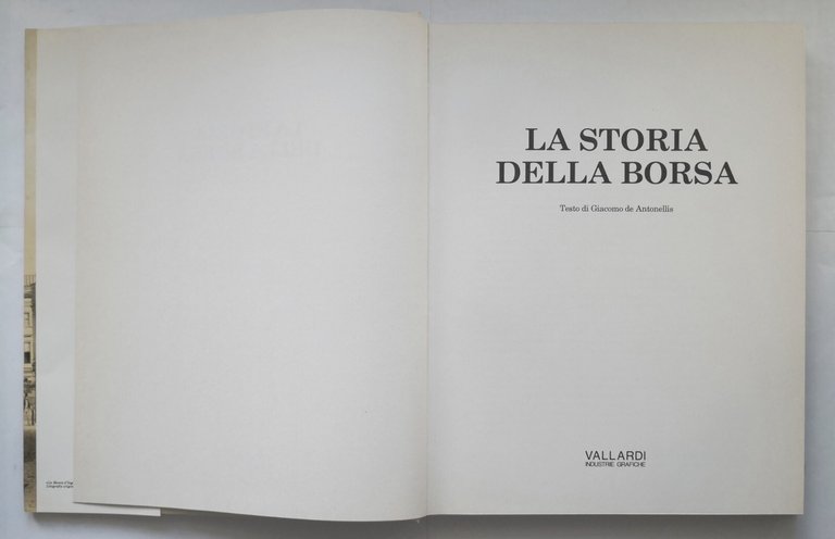 LA STORIA DELLA BORSA di Giacomo de Antonellis 1988 Vallardi …