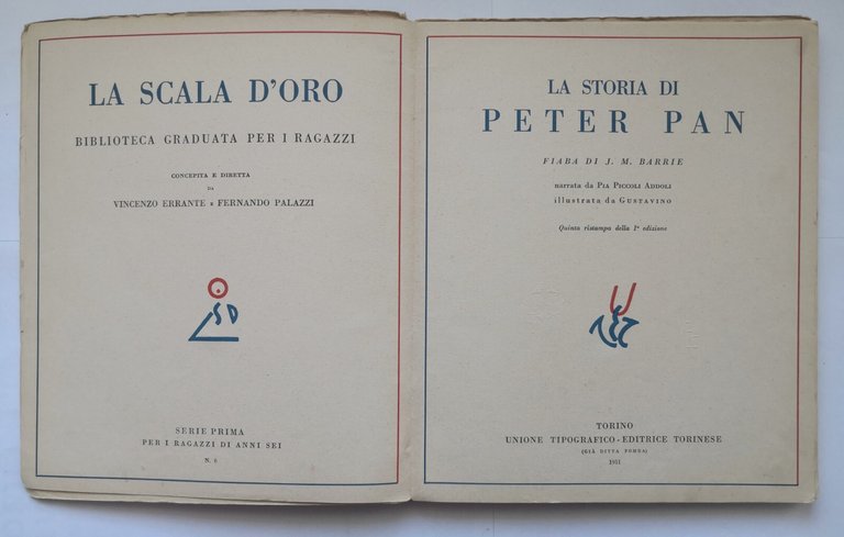 LA STORIA DI PETER PAN fiaba Barrie 1951 UTET scala …