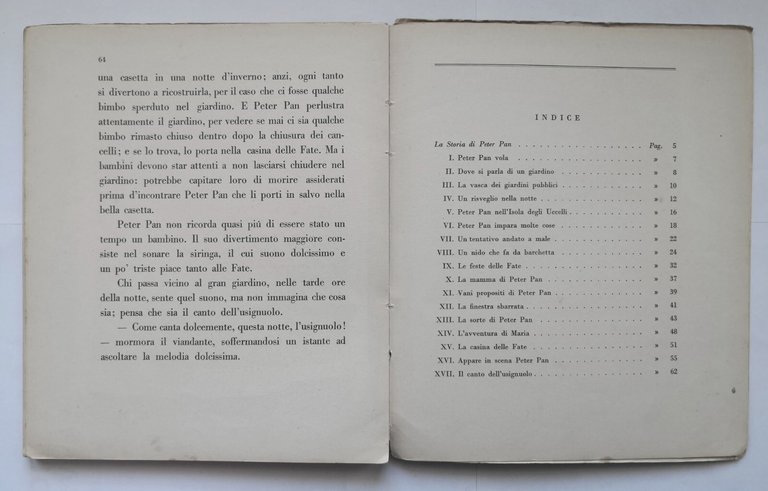 LA STORIA DI PETER PAN fiaba Barrie 1951 UTET scala …