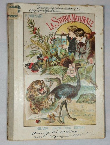 LA STORIA NATURALE crostacei molluschi di Fornari 1892 libro scolastico …