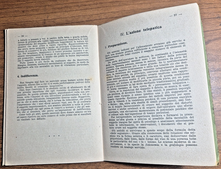 LA TELEPATIA lettura trasmissione del pensiero visioni futuro Hermes Libro