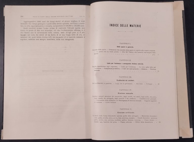 LA TEORIA DELL'EVOLUZIONE ESPOSTA NE SUOI FONDAMENTI Canestrini 1887 UTET …
