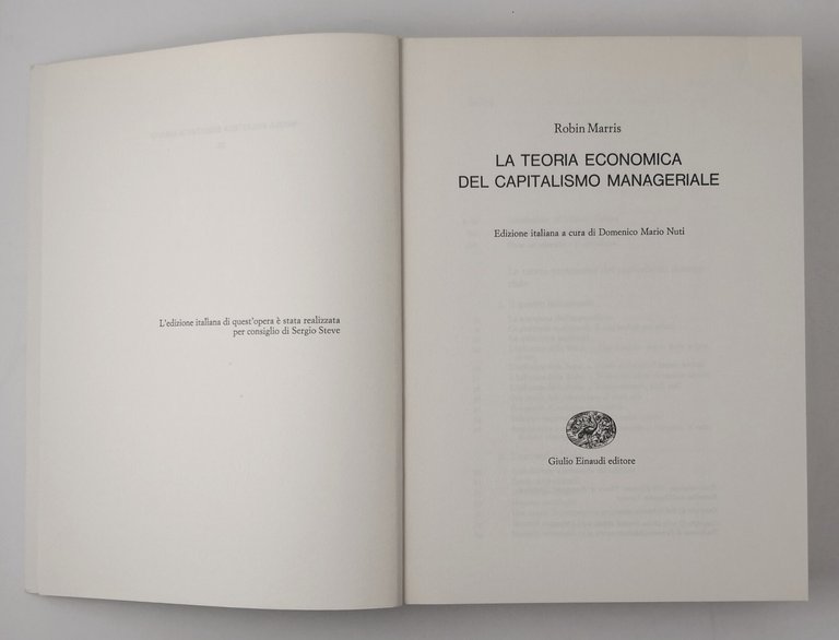 LA TEORIA ECONOMICA DEL CAPITALISMO MANAGERIALE di Robin Marris 1972 …