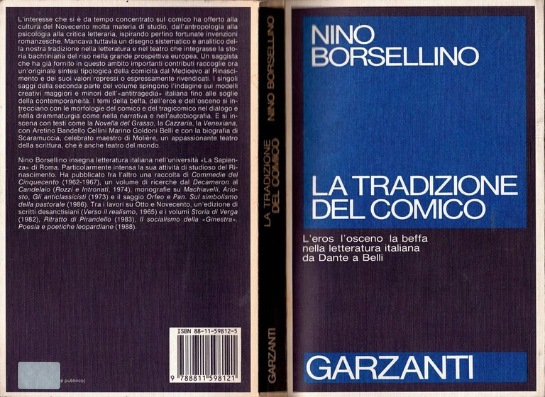 LA TRADIZIONE DEL COMICO di Nino Borsellino 1989 Garzanti Libro …