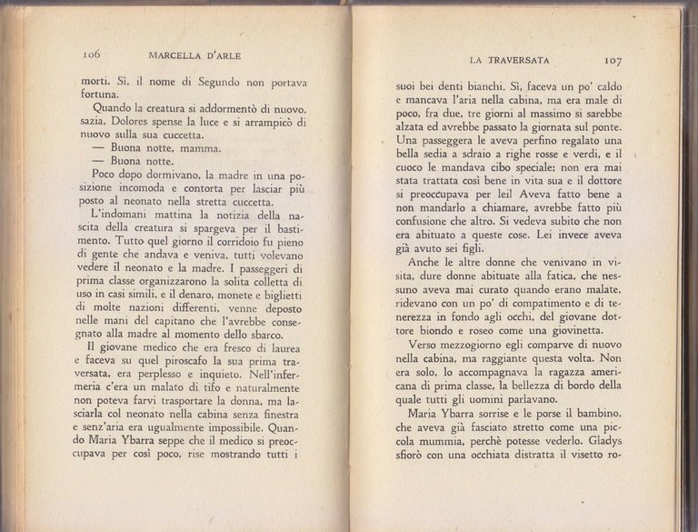 LA TRAVERSATA di Marcella D'Arle 1941 Garzanti Romanzo Libro Narrativa