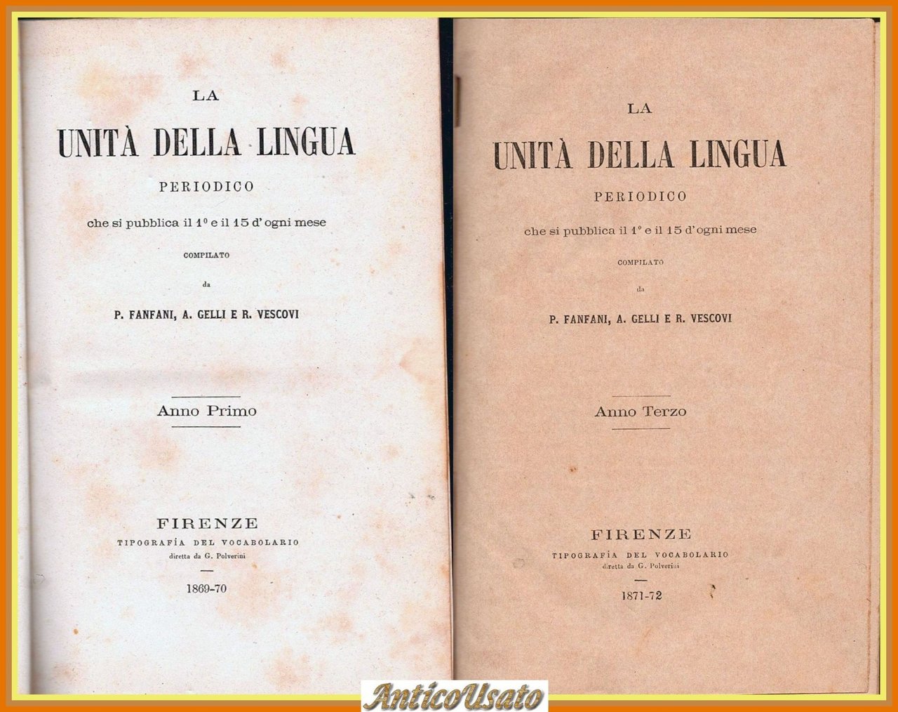LA UNITÀ DELLA LINGUA di Fanfani Gelli Vescovi Anno 1 … | Immagine principale