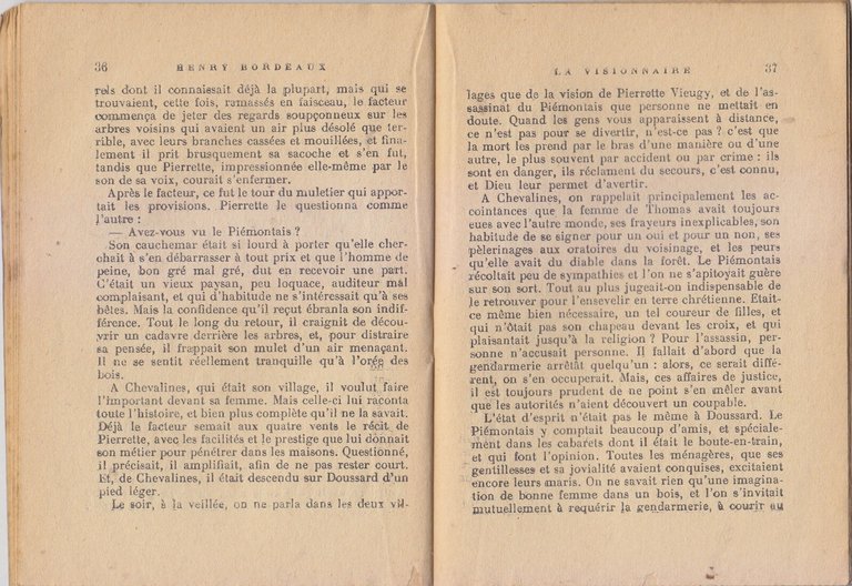 LA VISIONNAIRE di Henry Bordeaux 1934 Flammarion Libro une heure …