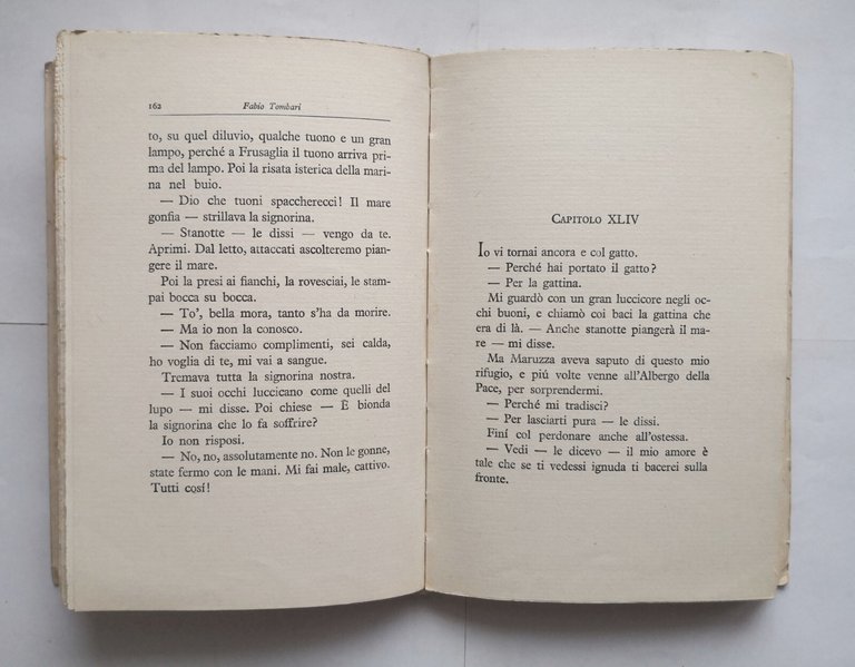 LA VITA di Fabio Tombari 1939 Mondadori libri azzurri romanzo