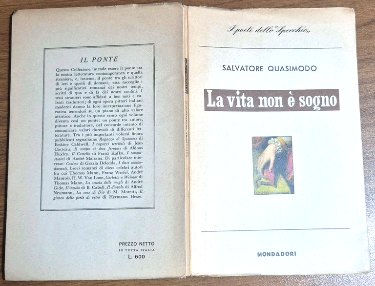 LA VITA NON È SOGNO Di Salvatore Quasimodo 1960 V …