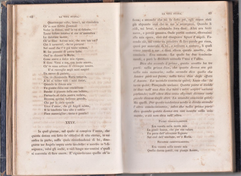 LA VITA NUOVA E IL CANZONIERE di Dante Alighieri 1868 …