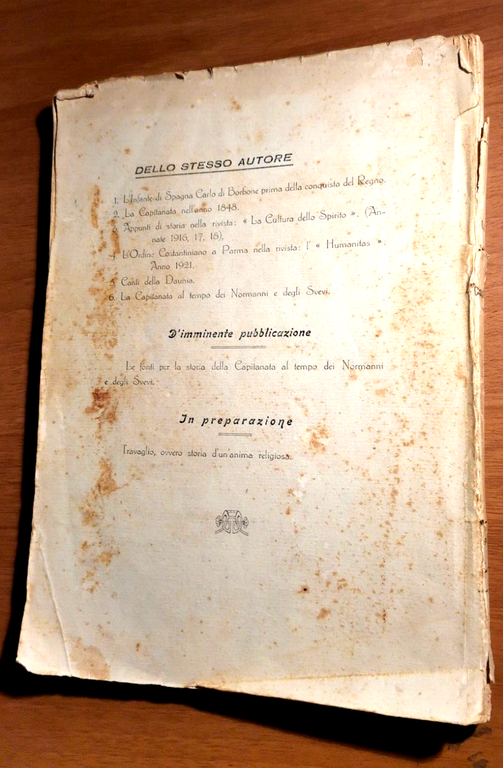 LA VITA PAESANA IN CAPITANATA Consalvo Di Taranto 1927 Deliceto …
