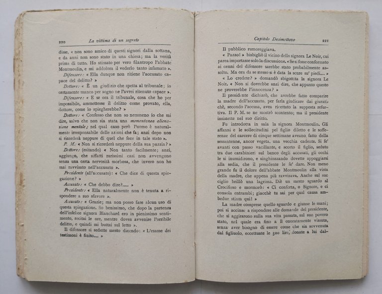 LA VITTIMA DI UN SEGRETO Spillmann 1943 SEI Libro romanzo …