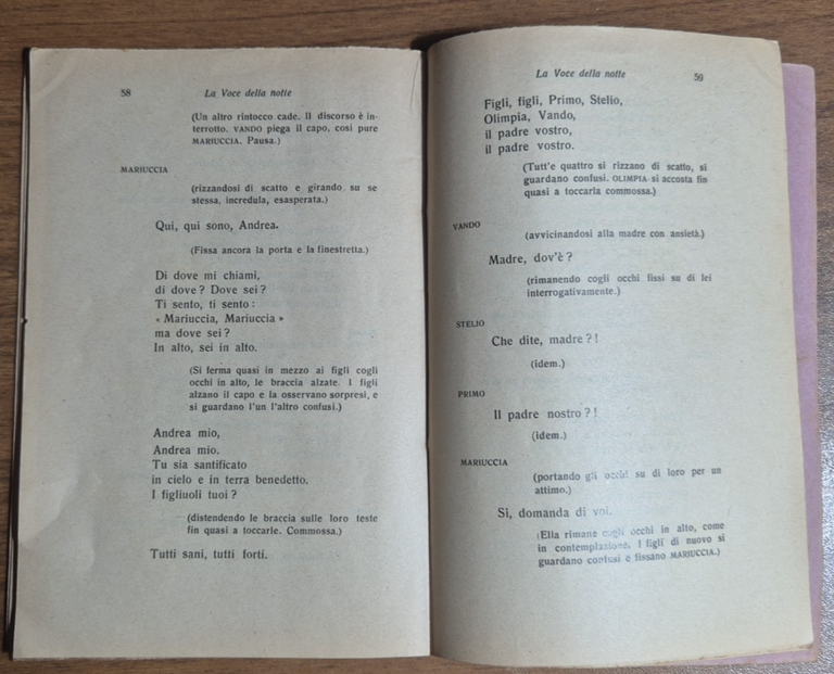 LA VOCE DELLA NOTTE un atto patriottico PREDAPPIO di Casimiro …