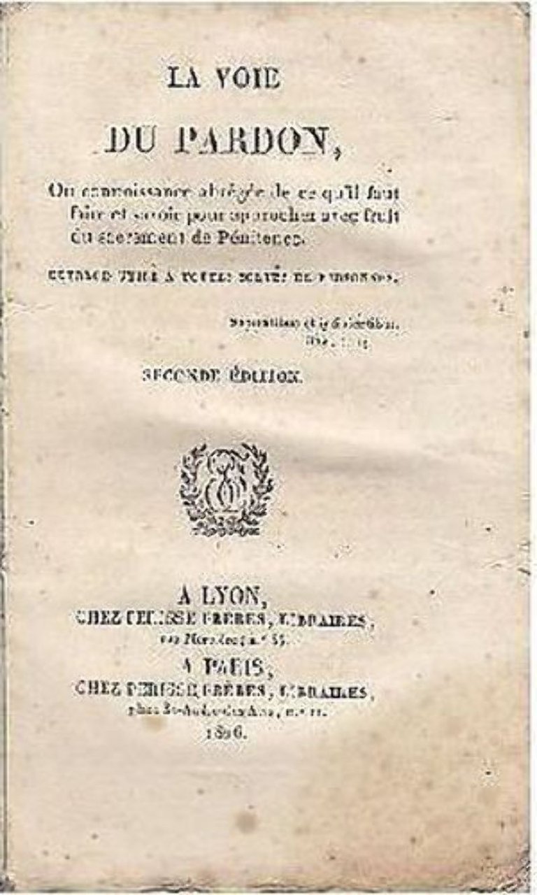LA VOIE DU PARDON 1826 Paris chez Perisse Freres libraires …
