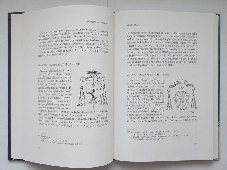 LARINO SACRA di Giuseppe Mammarella 1993 Lampo Libro cronotassi episcopato