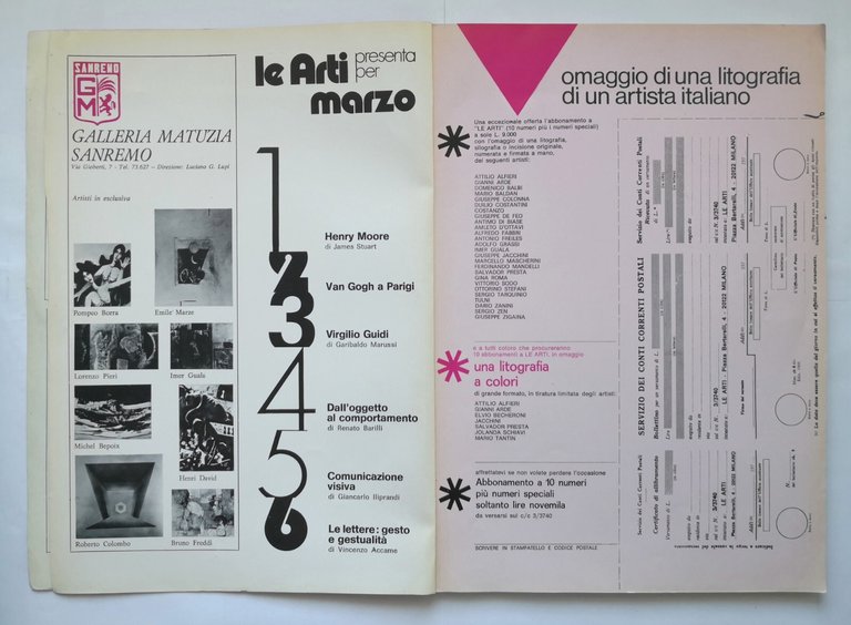 LE ARTI gennaio febbraio 1972 Grafiche Editoriali Ambrosiane rivista
