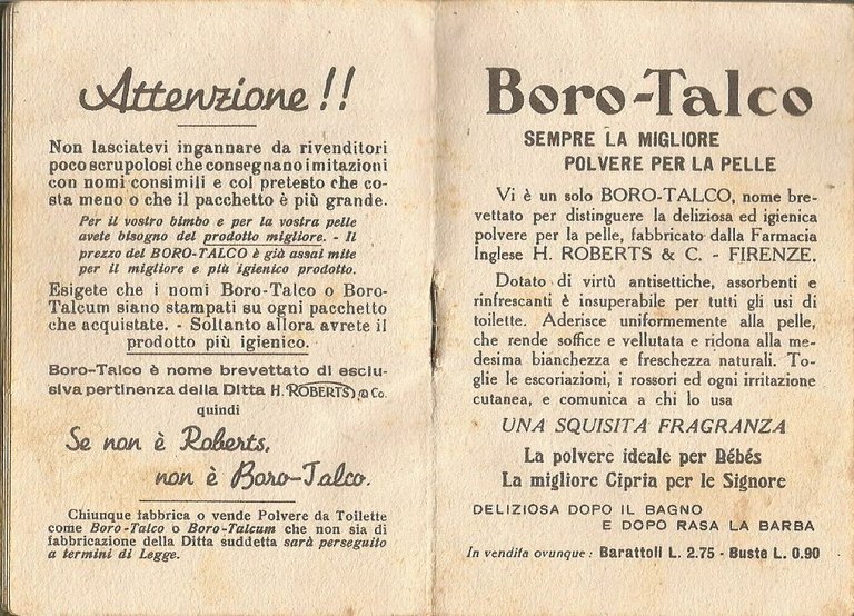 LE AVVENTURE DEL BARONE DI MUNCHHAUSEN libro pubblicità borotalco Roberts …