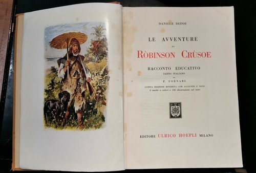 LE AVVENTURE DI ROBINSON CRUSOE Defoe 1940 Hoepli libro per …