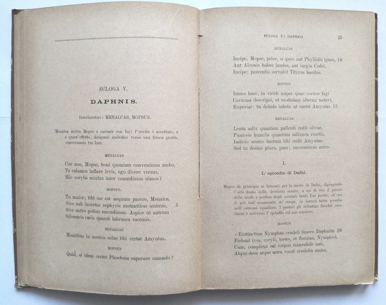 LE BUCOLICHE di Publio Virgilio Marone 1902 Le Monnier libro …