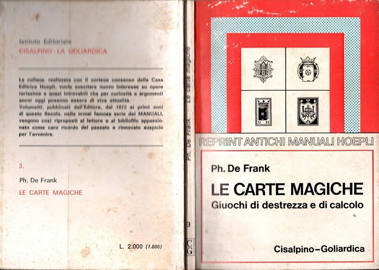 LE CARTE MAGICHE di Ph De Frank 1975 Cisalpino Goliardica …