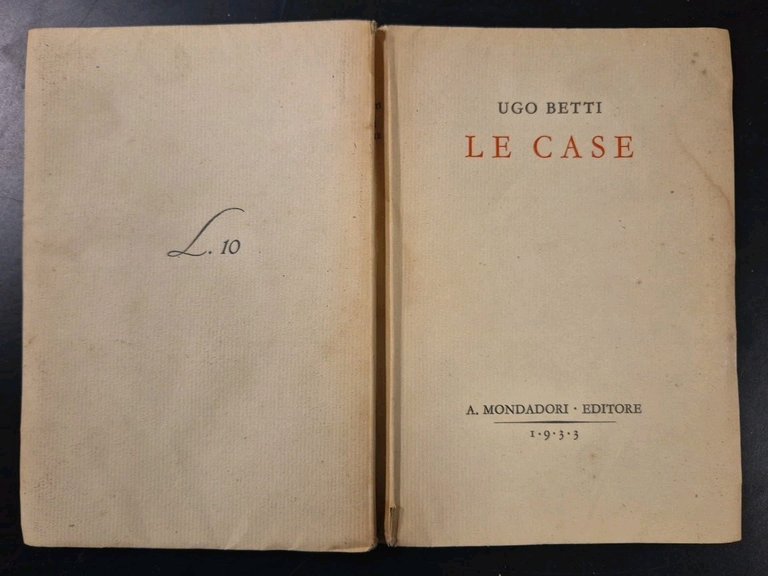LE CASE di Ugo Betti 1933 Mondadori I edizione Libro …