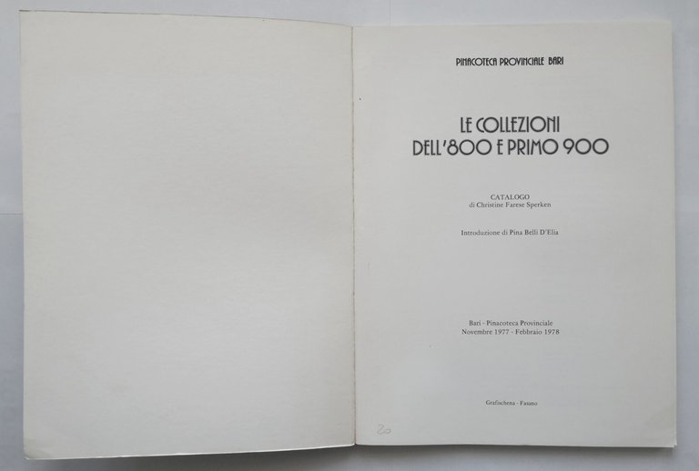 LE COLLEZIONI DELL'800 PRIMO 900 Farese Sperken mostra Pinacoteca Bari …