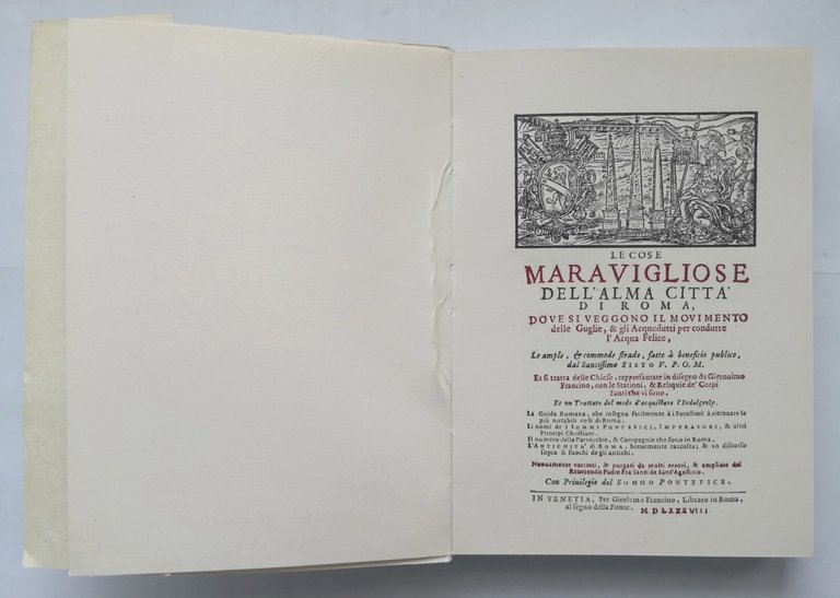 LE COSE MARAVIGLIOSE DELL'ALMA CITTÀ DI ROMA Francini 1973 REPRINT …