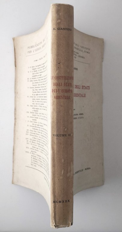 LE COSTITUZIONI DEGLI STATI DELL'EUROPA ORIENTALE volume 2 di Giannini …