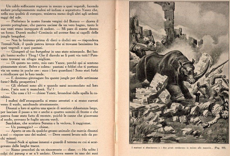 LE DUE TIGRI di Emilio Salgari 1936 Sonzogno Libro sandokan …