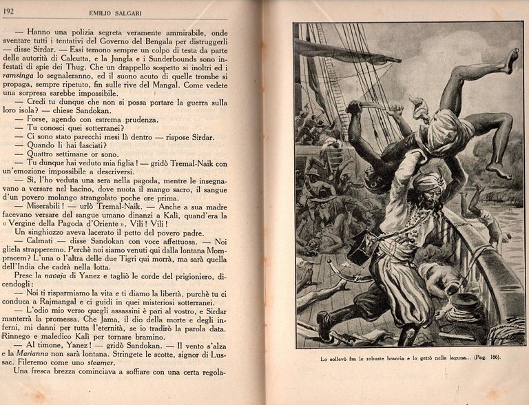 LE DUE TIGRI di Emilio Salgari 1936 Sonzogno Libro sandokan …