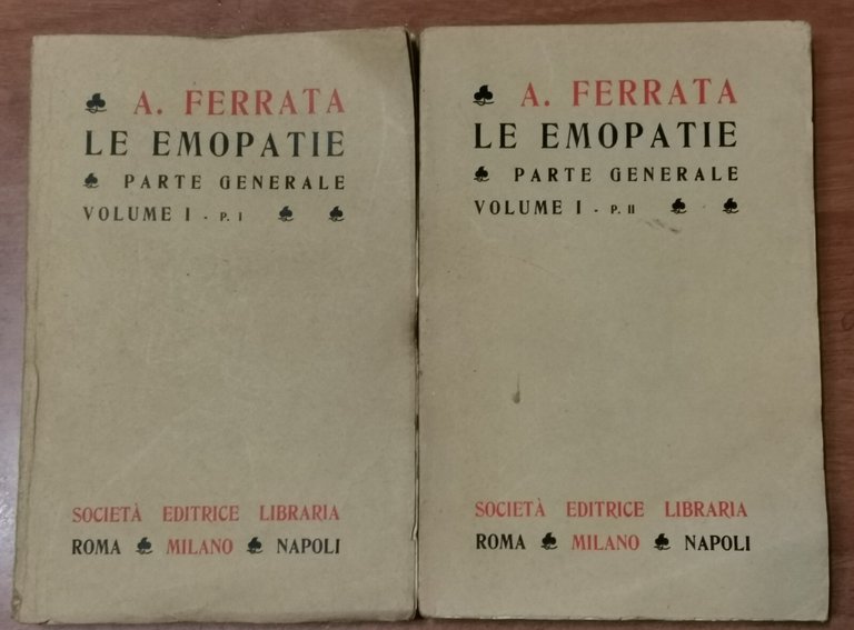LE EMOPATIE di Adolfo Ferrata 2 volumi in 5 tomi …