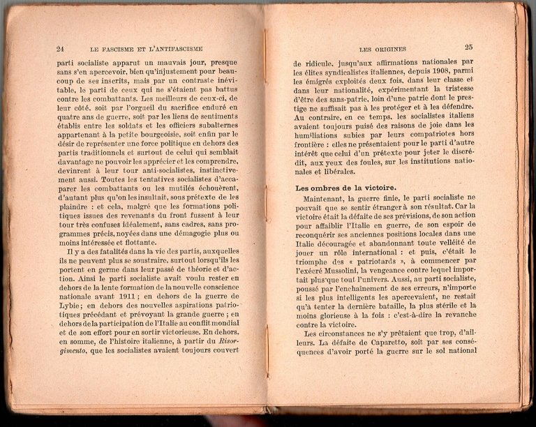 LE FASCISME ET L'ANTIFASCISME EN ITALIE di M Rocca 1930 …