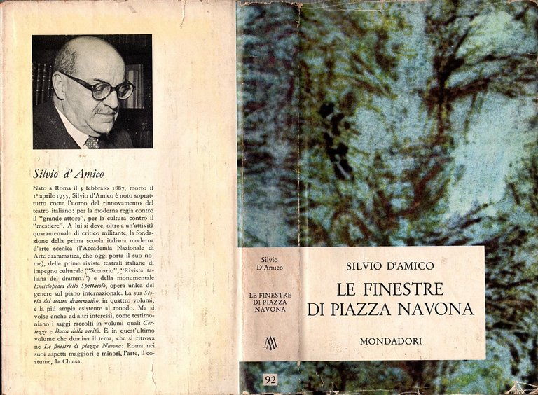 LE FINESTRE DI PIAZZA NAVONA Silvio D'Amico 1961 Mondadori Libro …