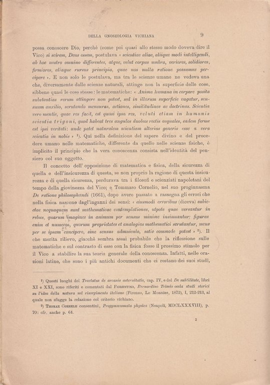 LE FONTI DELLA GNOSEOLOGIA VICHIANA di Benedetto Croce memoria Pontaniana …