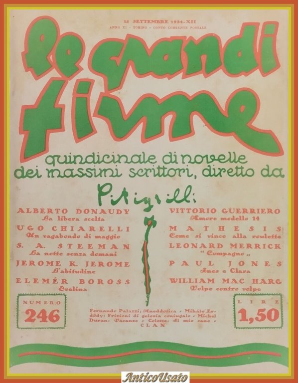 LE GRANDI FIRME QUINDICINALE DI NOVELLE Pitigrilli settembre 1934 rivista