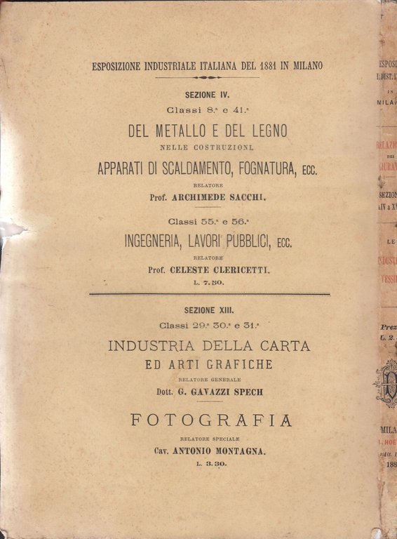 LE INDUSTRIE TESSILI di Giuseppe Bonacossa 1883 Hoepli Libro Filati …