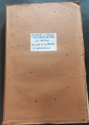 LE LAUDE di Iacopone da Todi 1930 Laterza RARO copia …