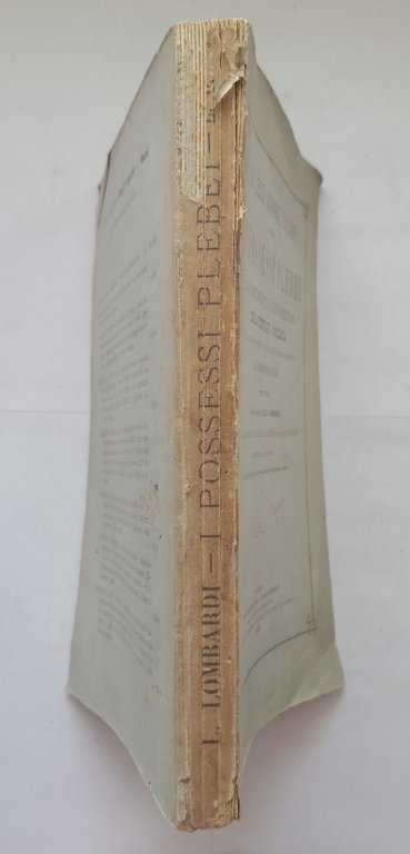 LE LEGGI AGRARIE ITALIANE I POSSESSI PLEBEI di Luigi Lombardi …